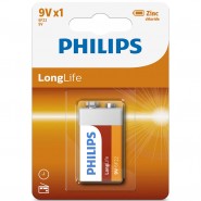 Baterie Philips 9V LongLife, 6F22L1B/10, 9V
